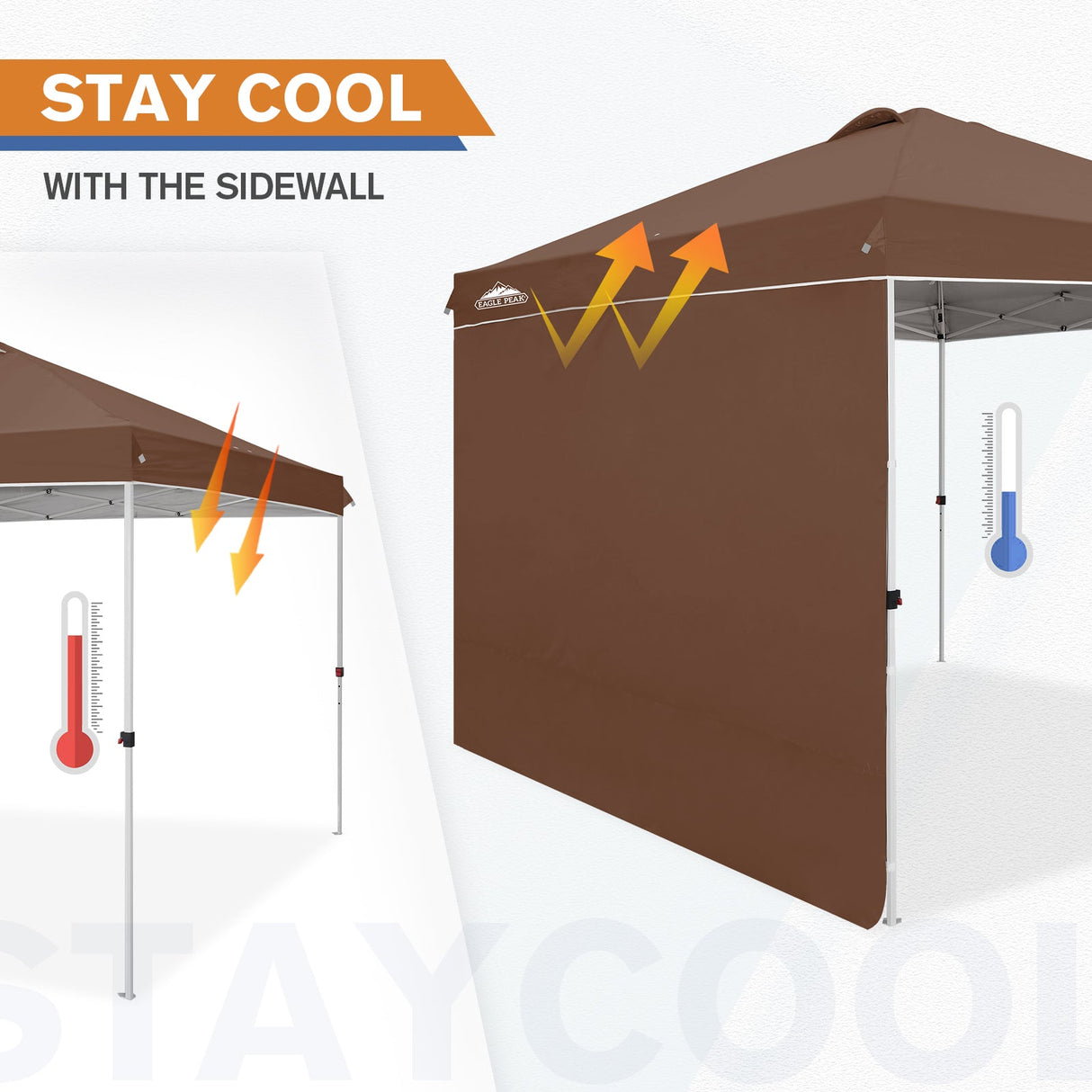 10x10 Commercial Pop up Canopy with 1 Sidewall - Eagle Peak Custom Canopy Tent