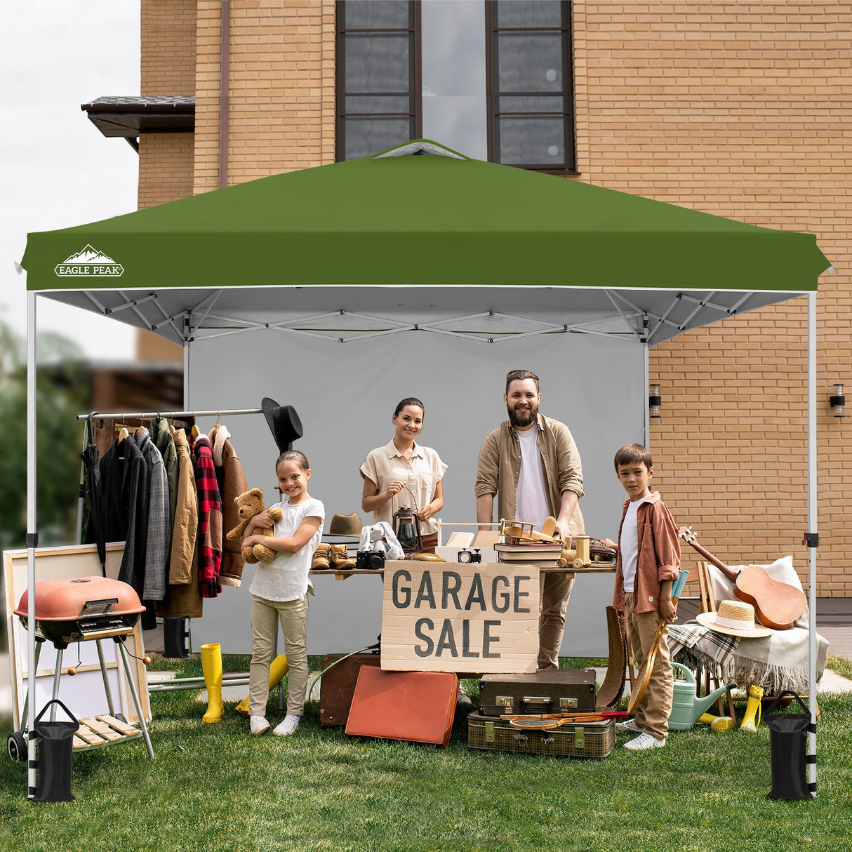 10x10 Commercial Pop up Canopy with 1 Sidewall - Eagle Peak Custom Canopy Tent