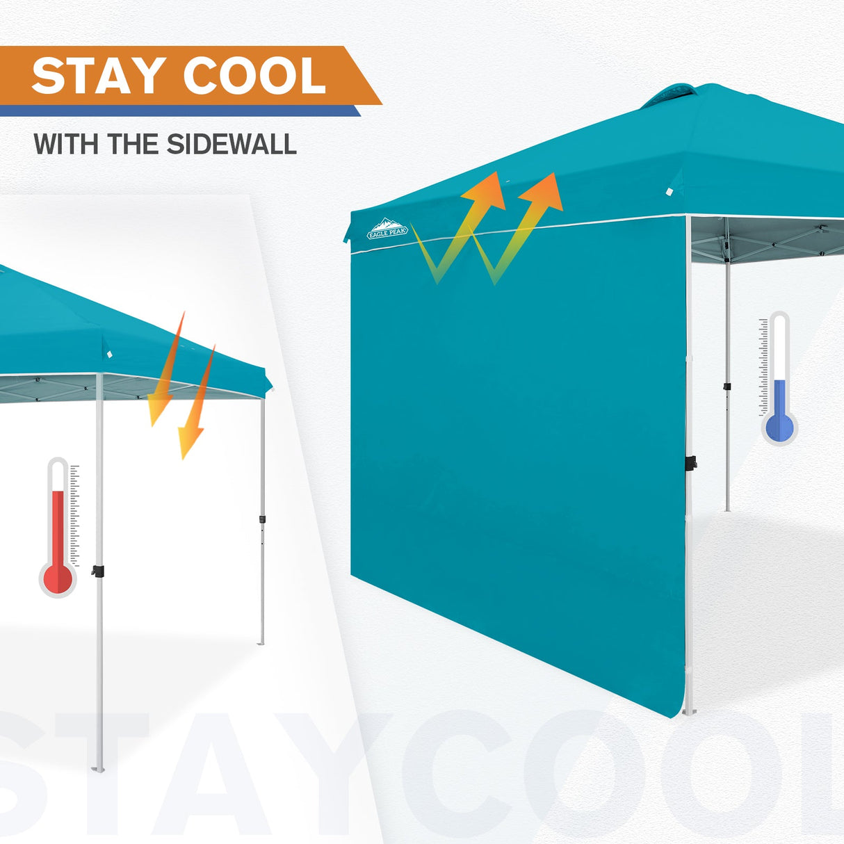 10x10 Commercial Pop up Canopy with 1 Sidewall - Eagle Peak Custom Canopy Tent