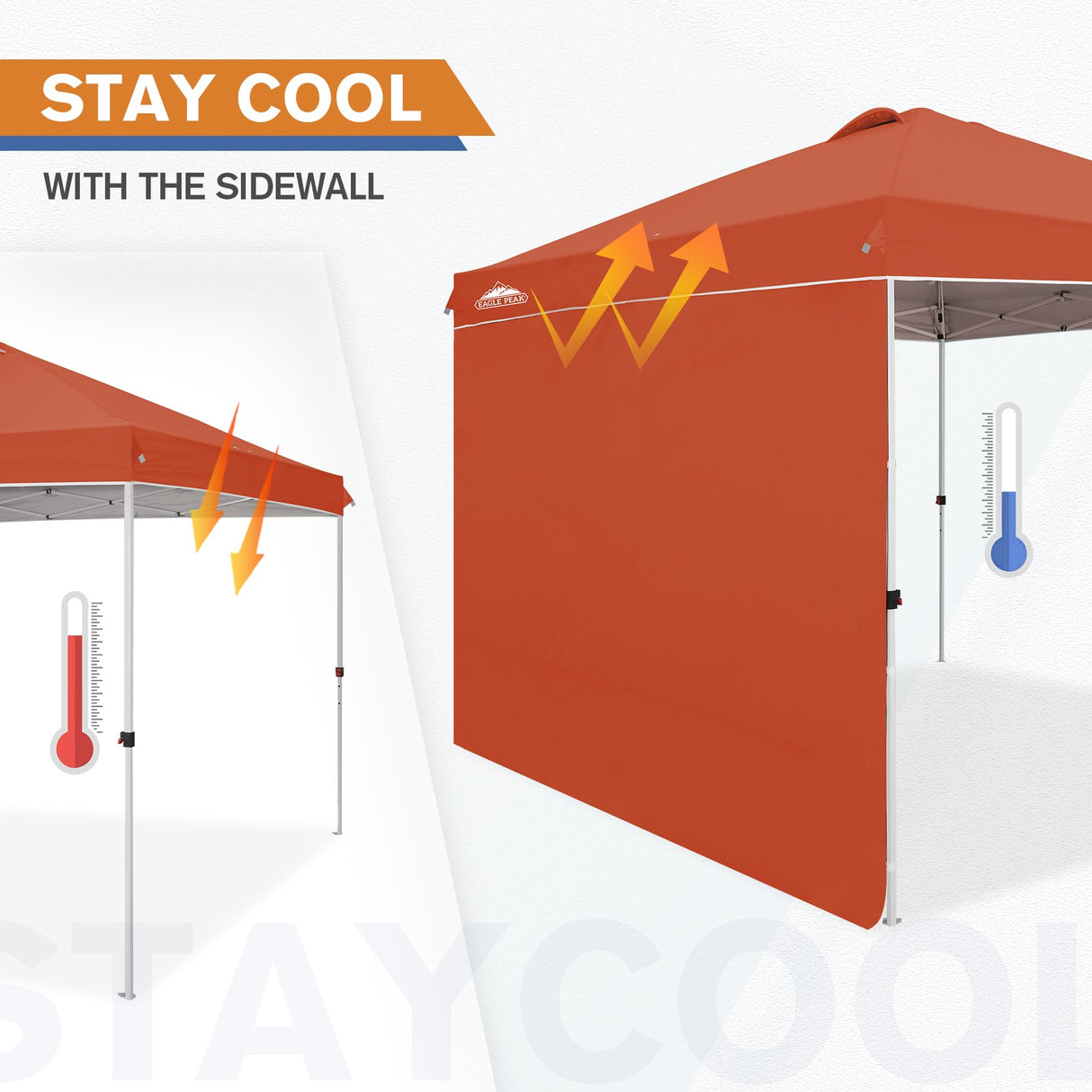 10x10 Commercial Pop up Canopy with 1 Sidewall - Eagle Peak Custom Canopy Tent