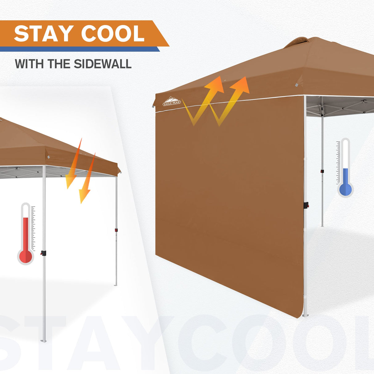10x10 Commercial Pop up Canopy with 1 Sidewall - Eagle Peak Custom Canopy Tent