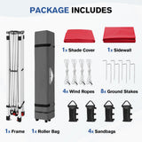 10x10 Commercial Pop up Canopy with 1 Sidewall - Eagle Peak®