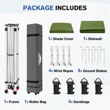 10x10 Commercial Pop up Canopy with 1 Sidewall - Eagle Peak®