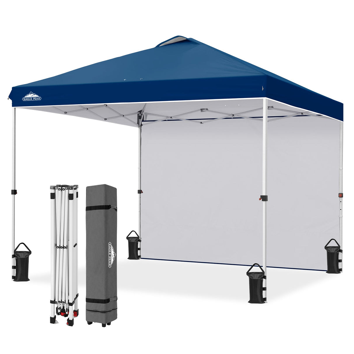 10x10 Commercial Pop up Canopy with 1 Sidewall - Eagle Peak®