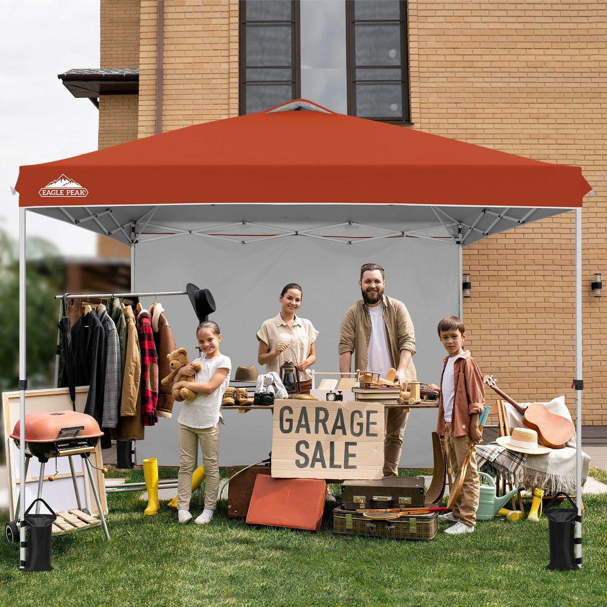 10x10 Commercial Pop up Canopy with 1 Sidewall - Eagle Peak Custom Canopy Tent