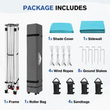 10x10 Commercial Pop up Canopy with 1 Sidewall - Eagle Peak®