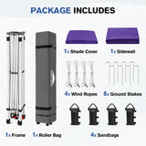 10x10 Commercial Pop up Canopy with 1 Sidewall - Eagle Peak®