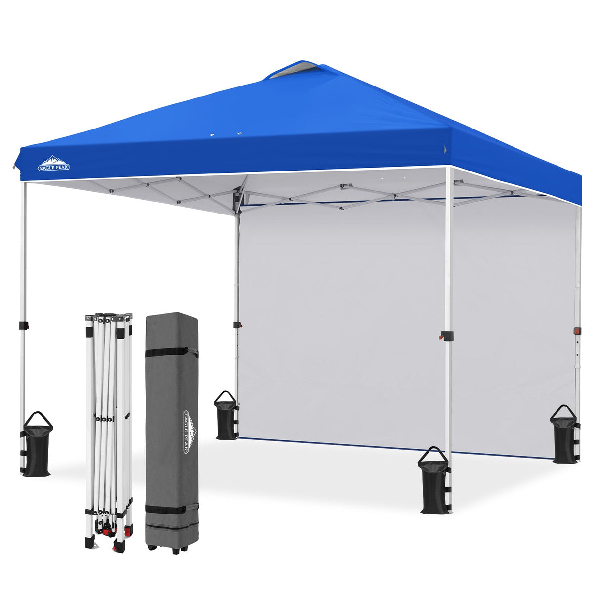 10x10 Commercial Pop up Canopy with 1 Sidewall - Eagle Peak®