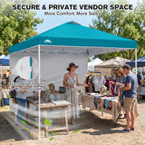 10x10 Commercial Pop up Canopy with 1 Sidewall - Eagle Peak®