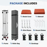 10x10 Commercial Pop up Canopy with 1 Sidewall - Eagle Peak®