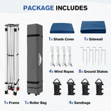 10x10 Commercial Pop up Canopy with 1 Sidewall - Eagle Peak®