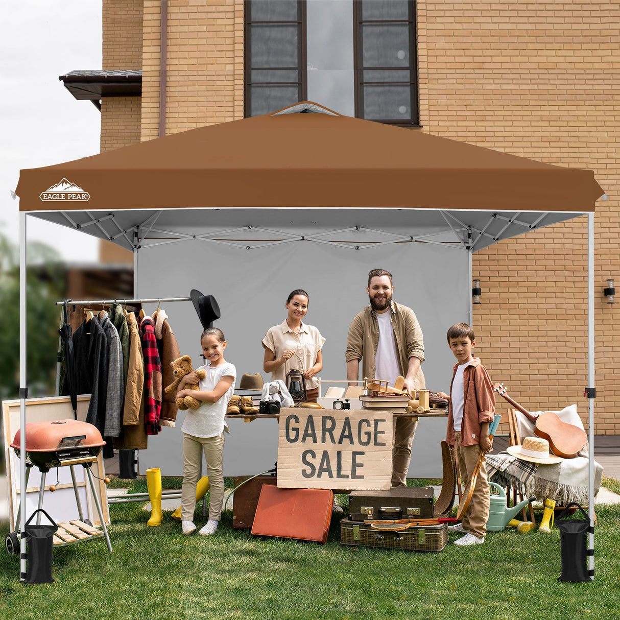 10x10 Commercial Pop up Canopy with 1 Sidewall - Eagle Peak Custom Canopy Tent