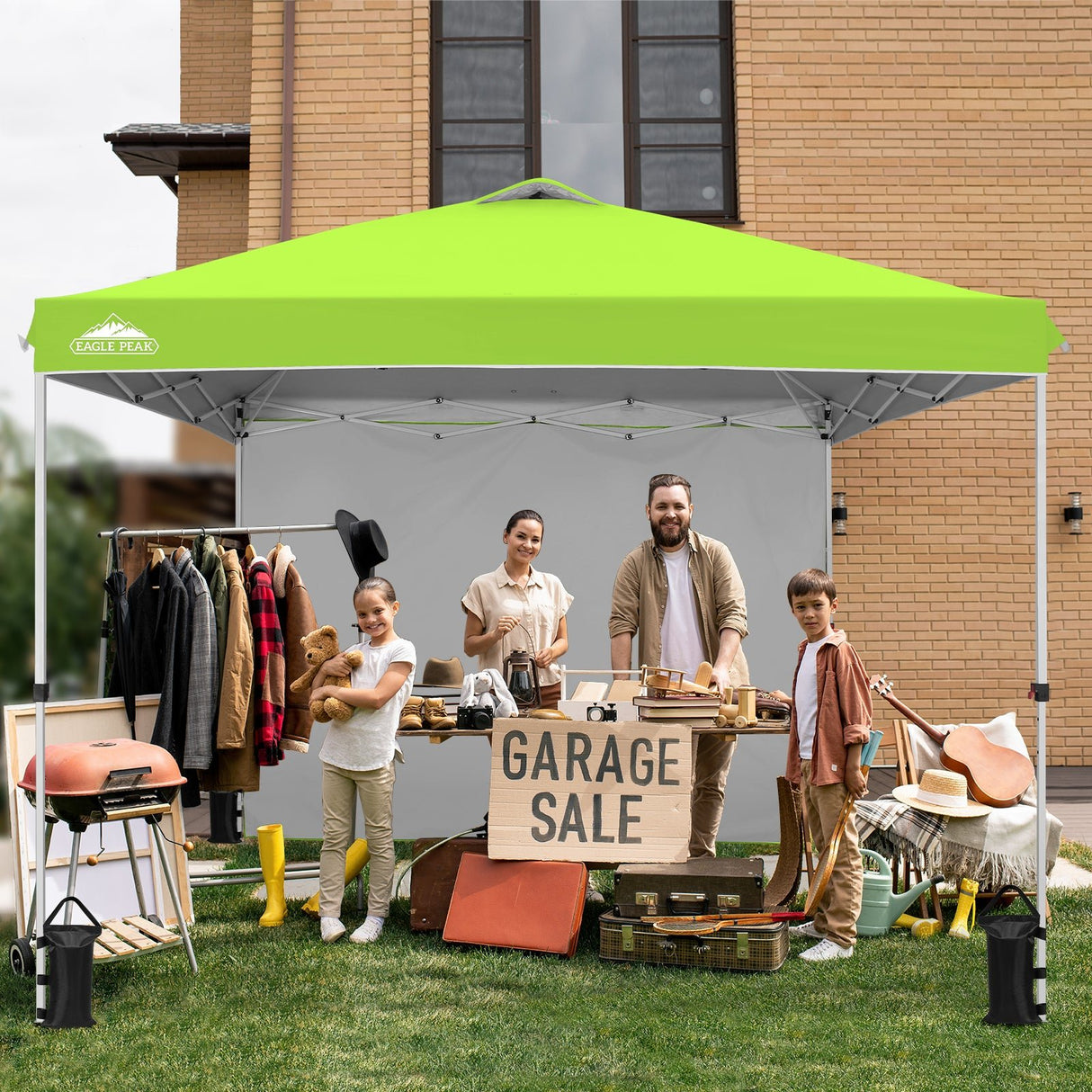 10x10 Commercial Pop up Canopy with 1 Sidewall - Eagle Peak Custom Canopy Tent