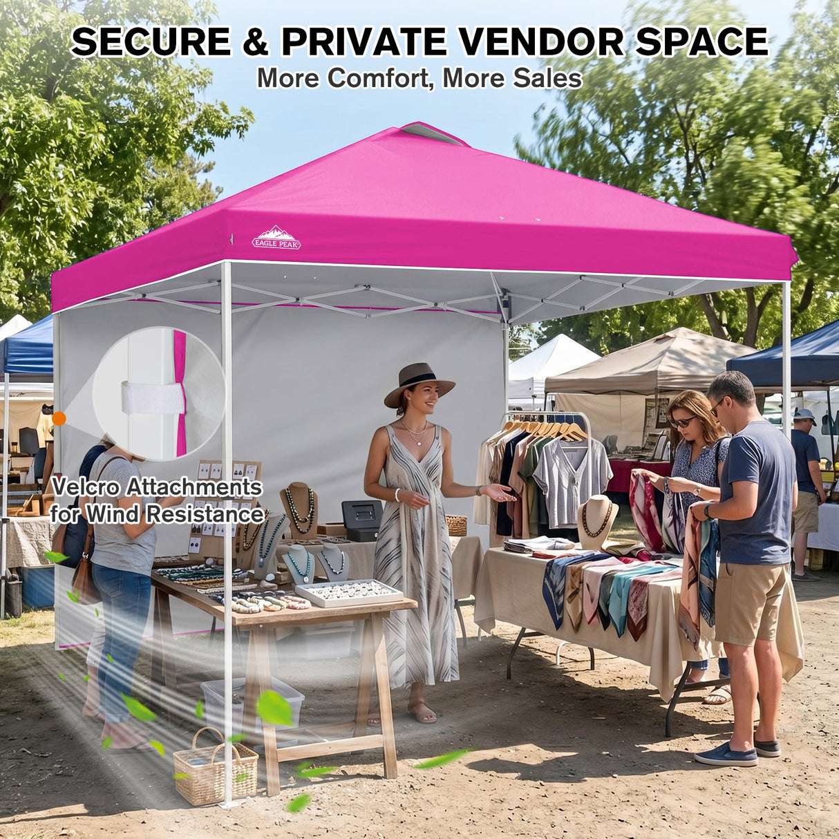 10x10 Commercial Pop up Canopy with 1 Sidewall - Eagle Peak®