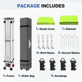 10x10 Commercial Pop up Canopy with 1 Sidewall - Eagle Peak®