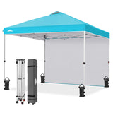 10x10 Commercial Pop up Canopy with 1 Sidewall - Eagle Peak®
