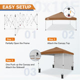10x10 Commercial Pop up Canopy with 1 Sidewall - Eagle Peak Custom Canopy Tent