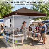 10x10 Commercial Pop up Canopy with 1 Sidewall - Eagle Peak®