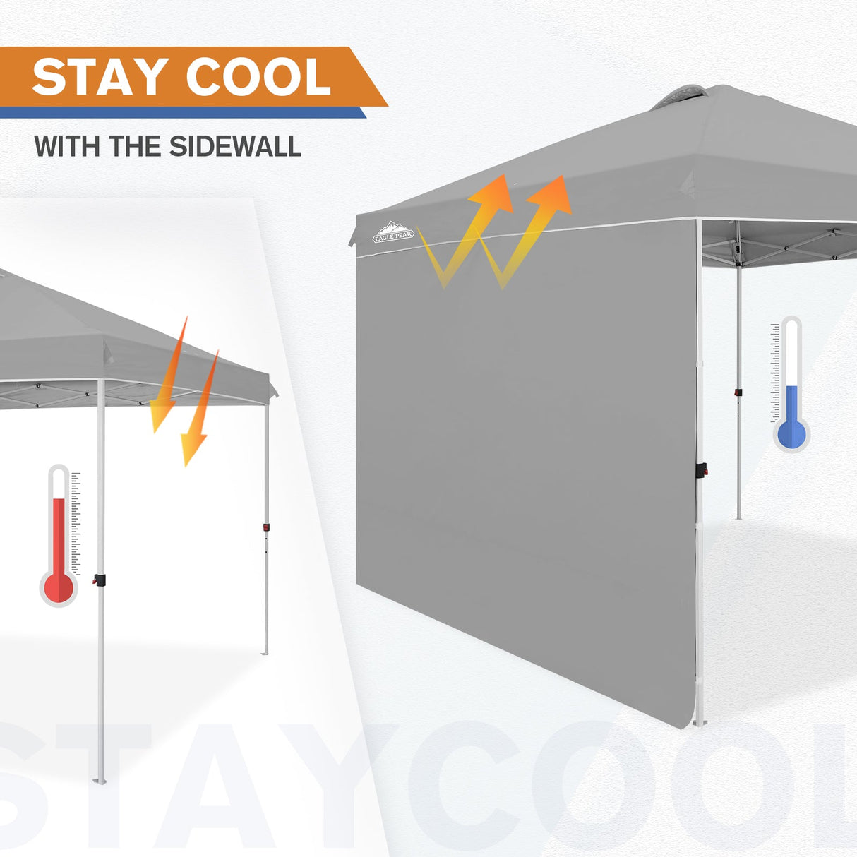 10x10 Commercial Pop up Canopy with 1 Sidewall - Eagle Peak Custom Canopy Tent
