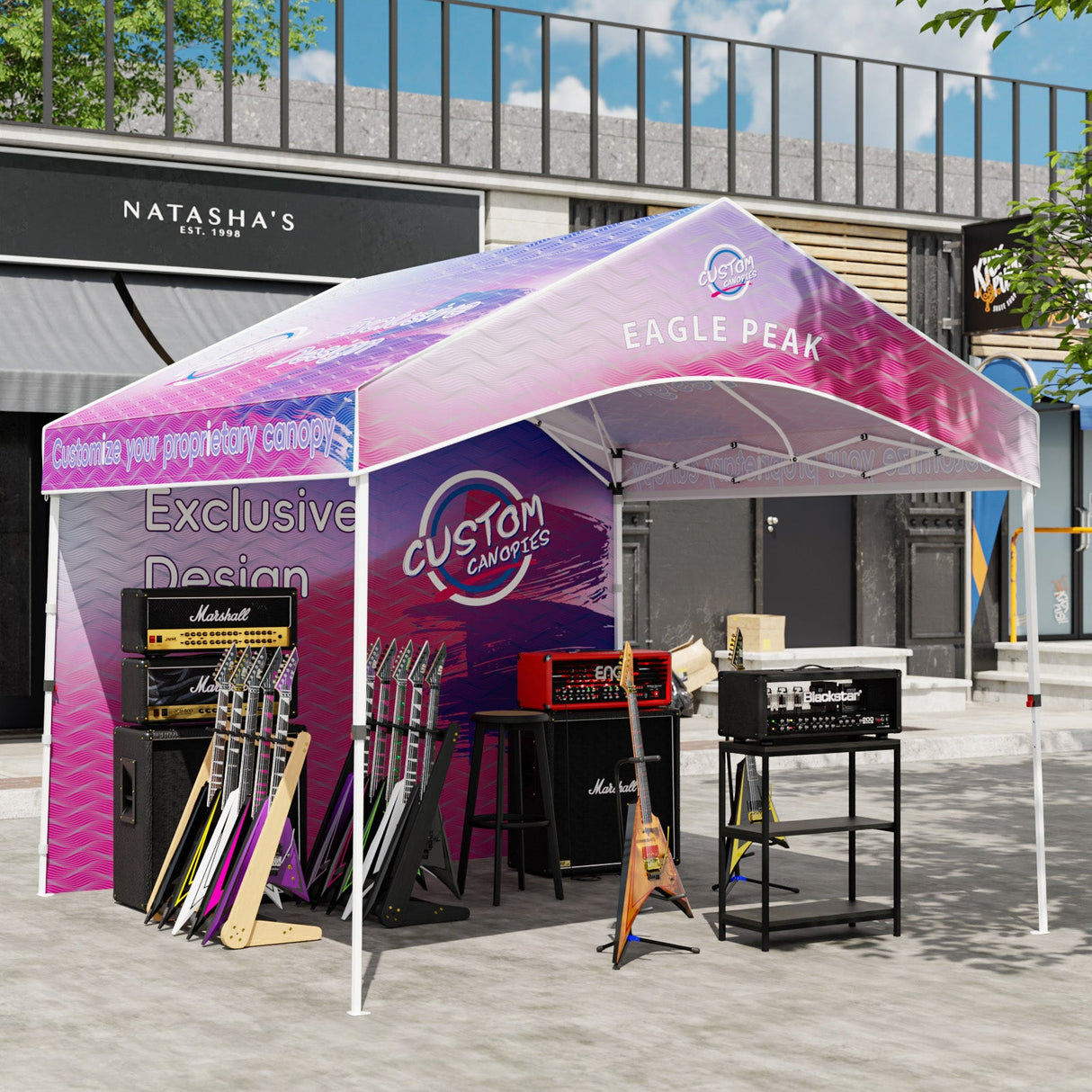 10x10 Custom Commercial Canopy with Gable Roof, CLICK TO CONFIGURE - Package Prices Start at $489.99 - Eagle Peak Custom Canopy Tent