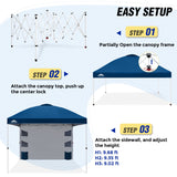 10x10 ft Pop Up Canopy Tent with Sidewall - Eagle Peak Custom Canopy Tent