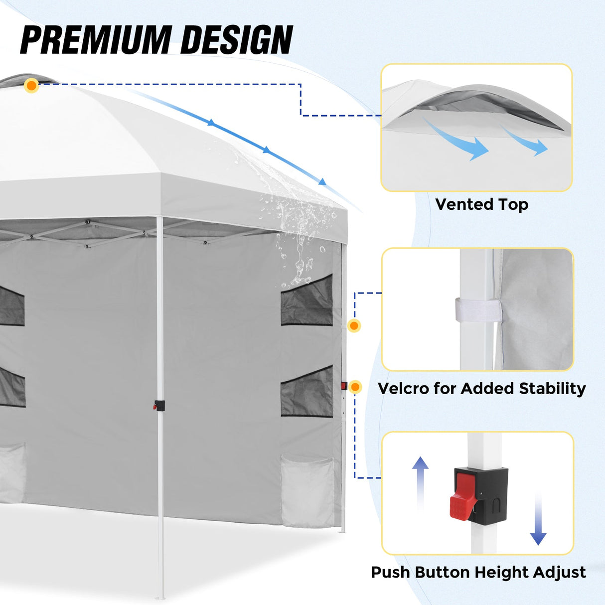 10x10 ft Pop Up Canopy Tent with Sidewall - Eagle Peak Custom Canopy Tent