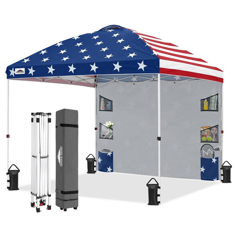 10x10 ft Pop Up Canopy Tent with Sidewall - Eagle Peak®