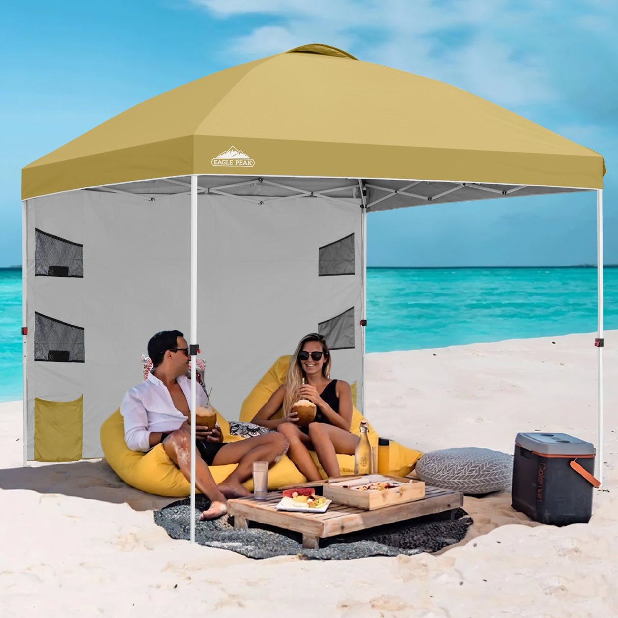 10x10 ft Pop Up Canopy Tent with Sidewall - Eagle Peak Custom Canopy Tent