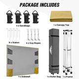 10x10 ft Pop Up Canopy Tent with Sidewall - Eagle Peak Custom Canopy Tent