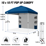 10x10 ft Pop Up Canopy Tent with Sidewall - Eagle Peak Custom Canopy Tent