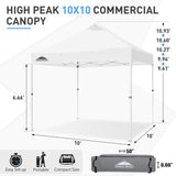 10x10 Heavy Duty Industrial Commercial Canopy Tent with 100 Sqft of Shade - Eagle Peak®