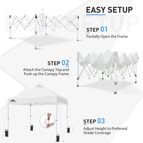 10x10 Heavy Duty Industrial Commercial Canopy Tent with 100 Sqft of Shade - Eagle Peak®