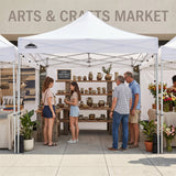 10x10 Heavy Duty Pop up Commercial Canopy Tent with One Removable Sidewall - Eagle Peak