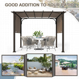 10x10 Metal Pergola with Textilene Top - Eagle Peak Custom Canopy Tent