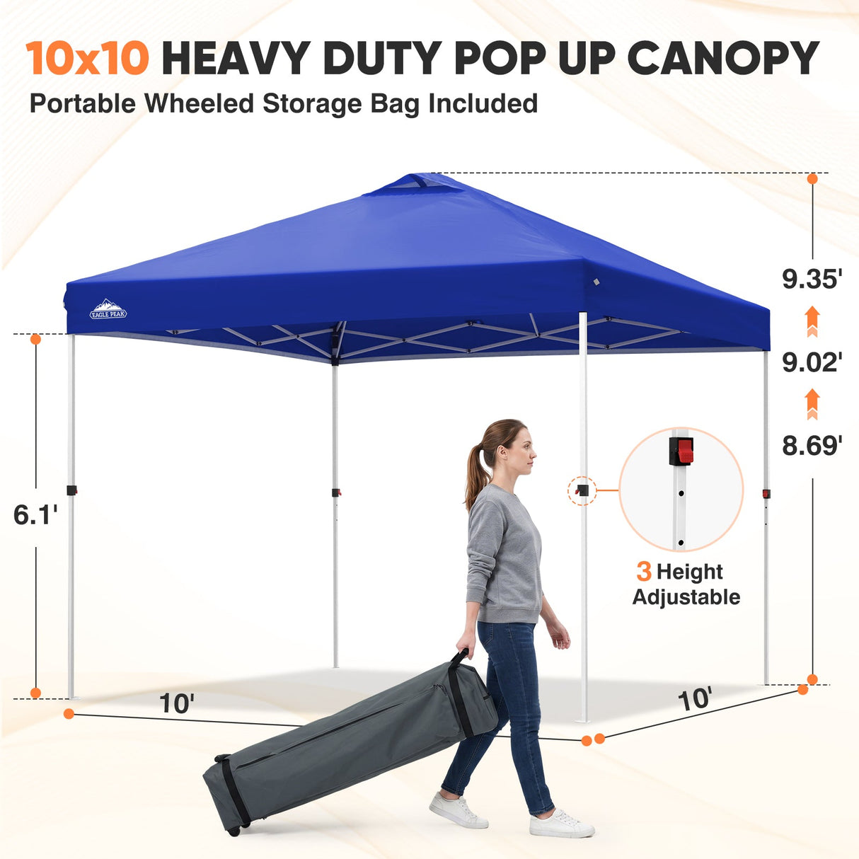 10x10 Pop Up Canopy Tent - Eagle Peak