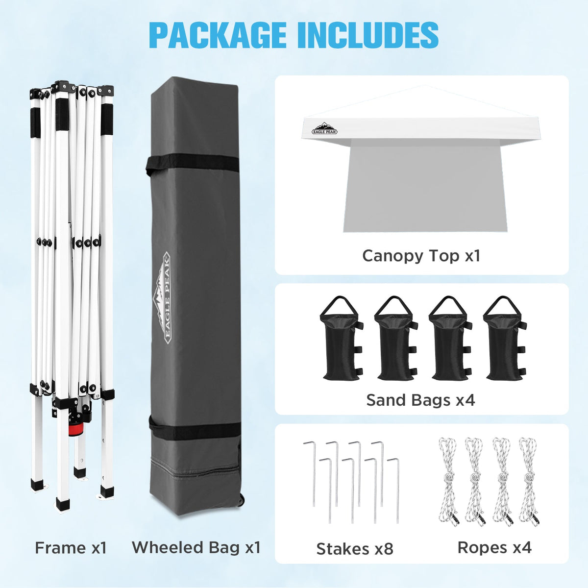 10x10 Pop Up Canopy Tent, Compact Canopy - Eagle Peak®