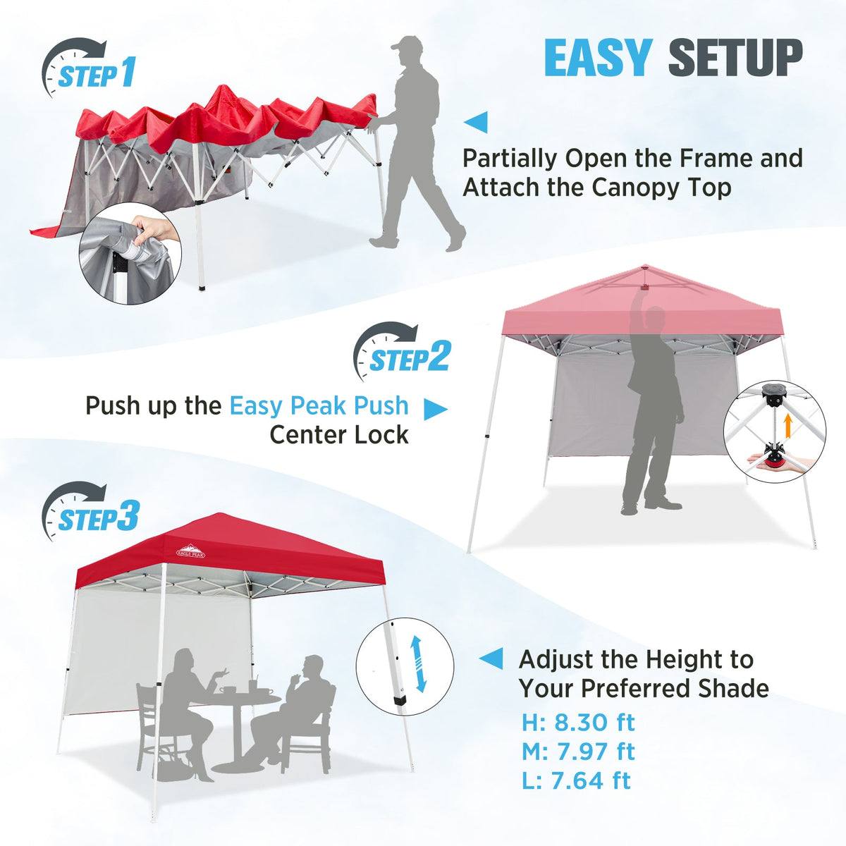10x10 Pop Up Canopy Tent, Compact Canopy - Eagle Peak®