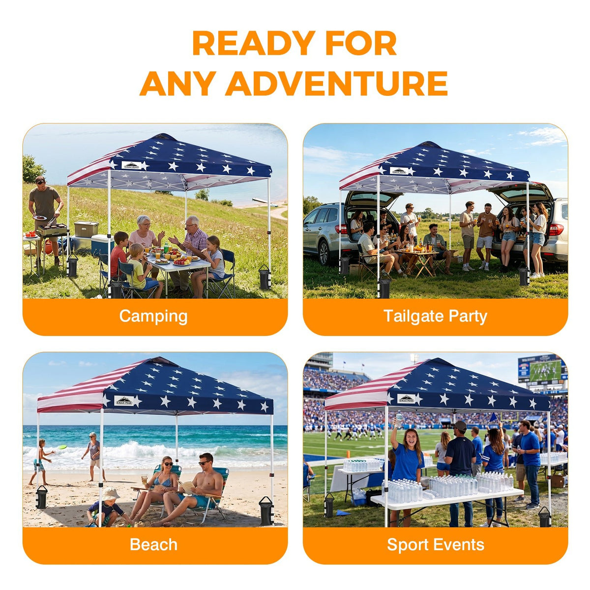 10x10 Pop Up Canopy Tent Easy Up Canopy Outdoor - Eagle Peak®