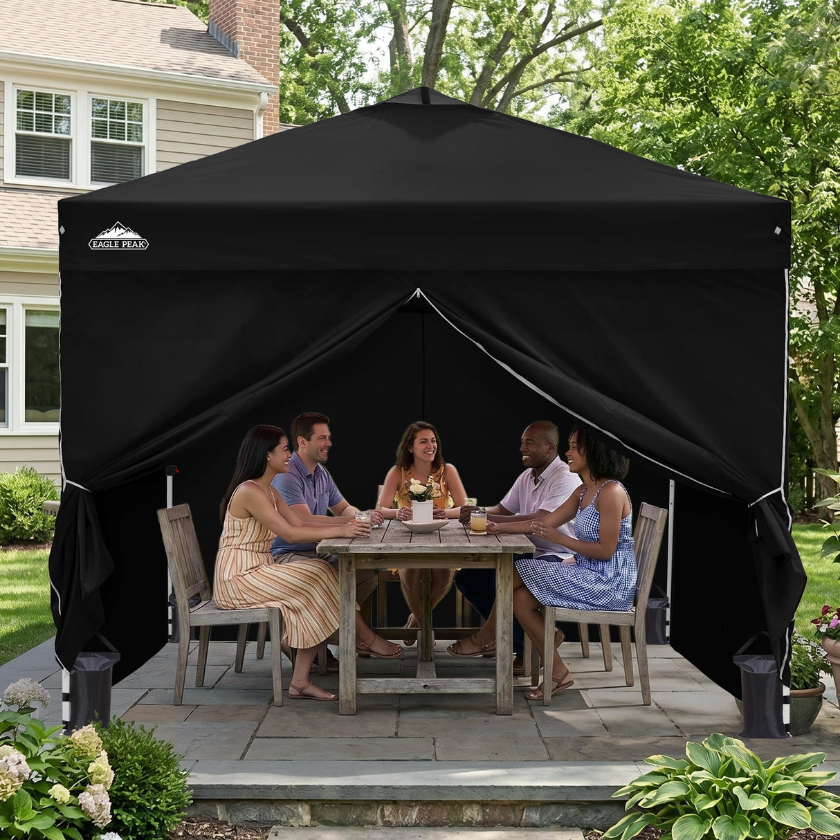 10x10 Pop Up Canopy Tent with Four Sidewalls - Eagle Peak