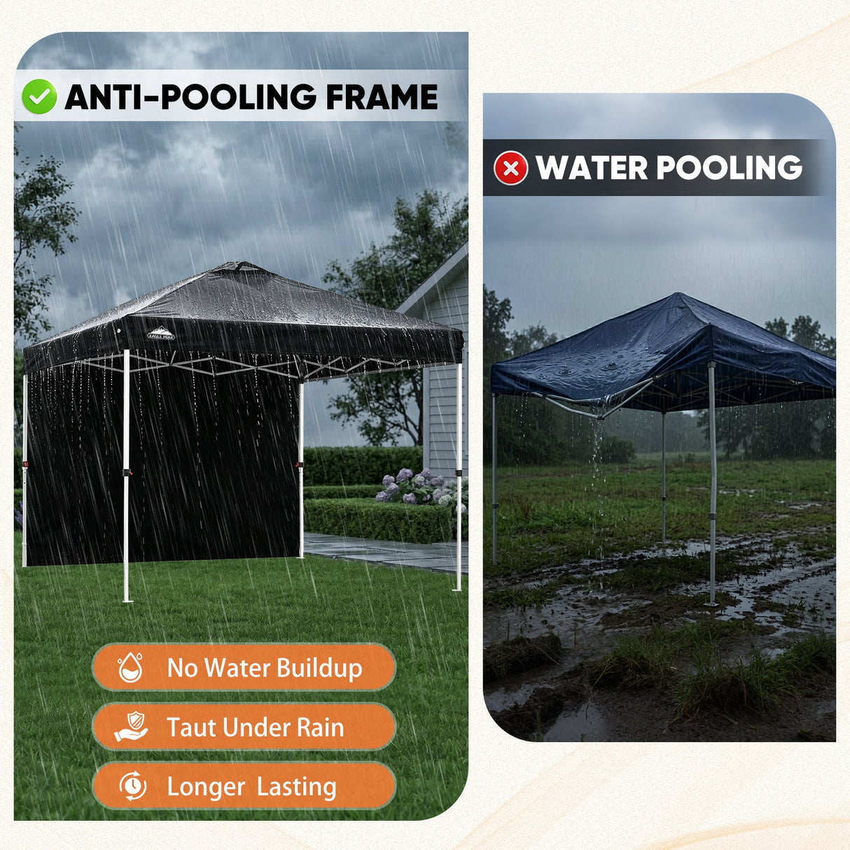 10x10 Pop Up Canopy Tent with One Sidewall - Eagle Peak