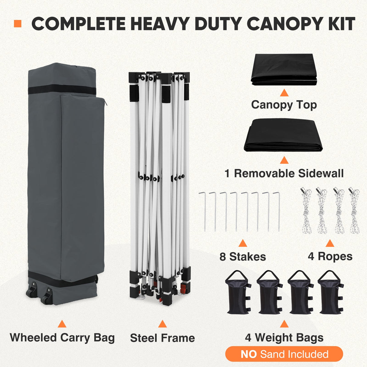 10x10 Pop Up Canopy Tent with One Sidewall - Eagle Peak