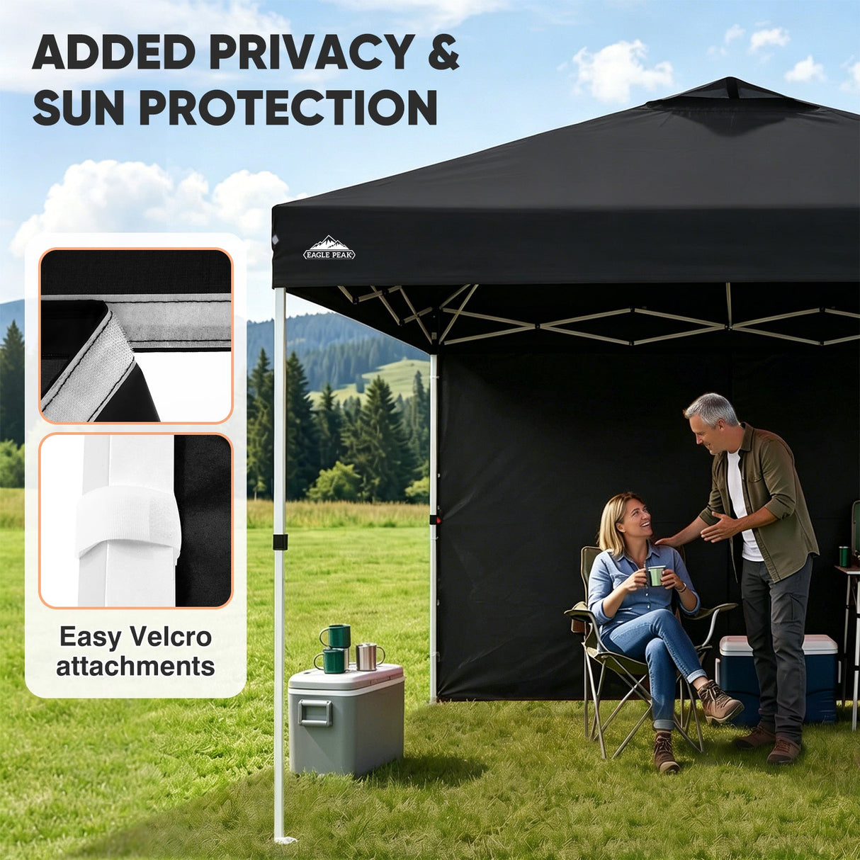 10x10 Pop Up Canopy Tent with One Sidewall - Eagle Peak