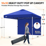 10x10 Pop Up Canopy Tent with One Sidewall - Eagle Peak