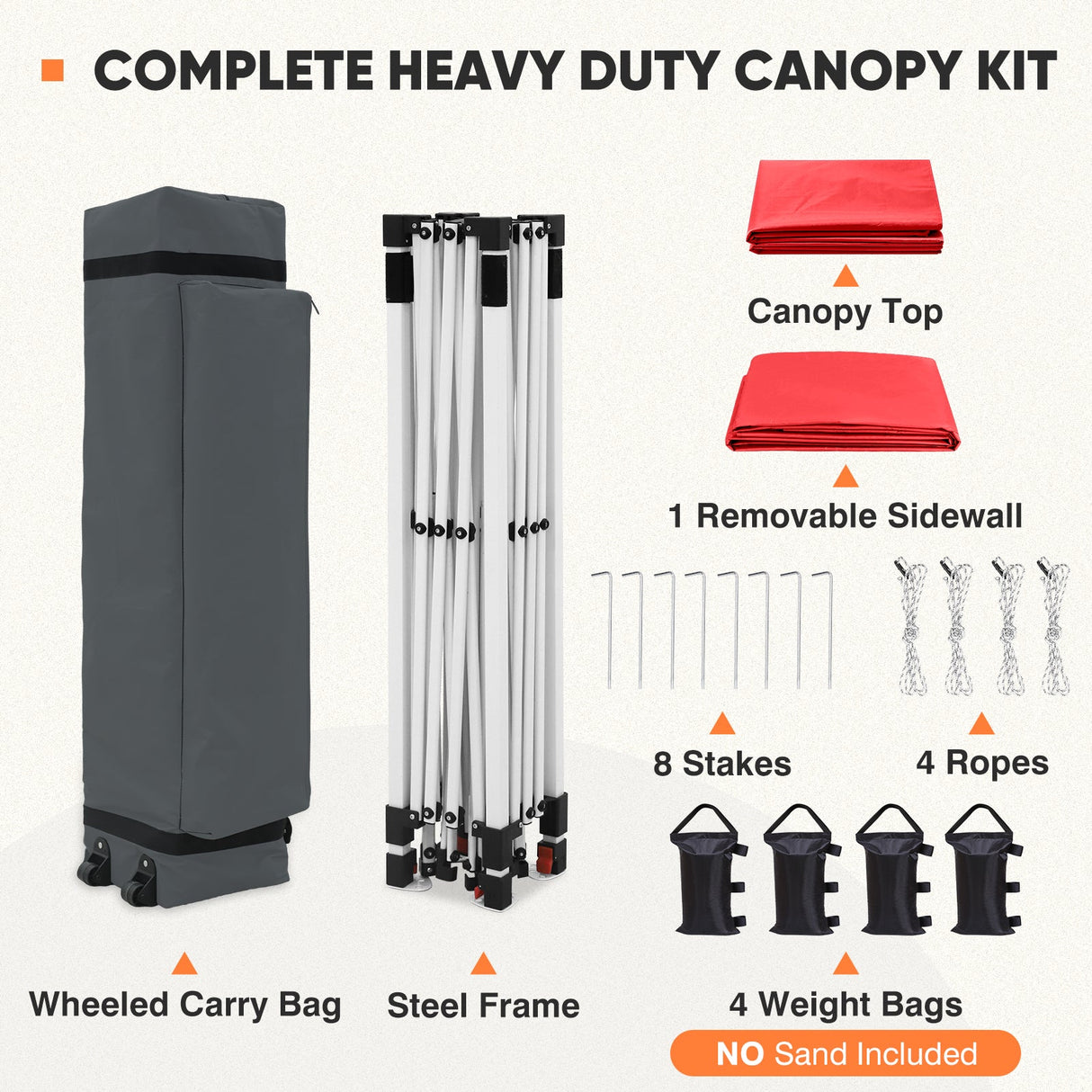 10x10 Pop Up Canopy Tent with One Sidewall - Eagle Peak