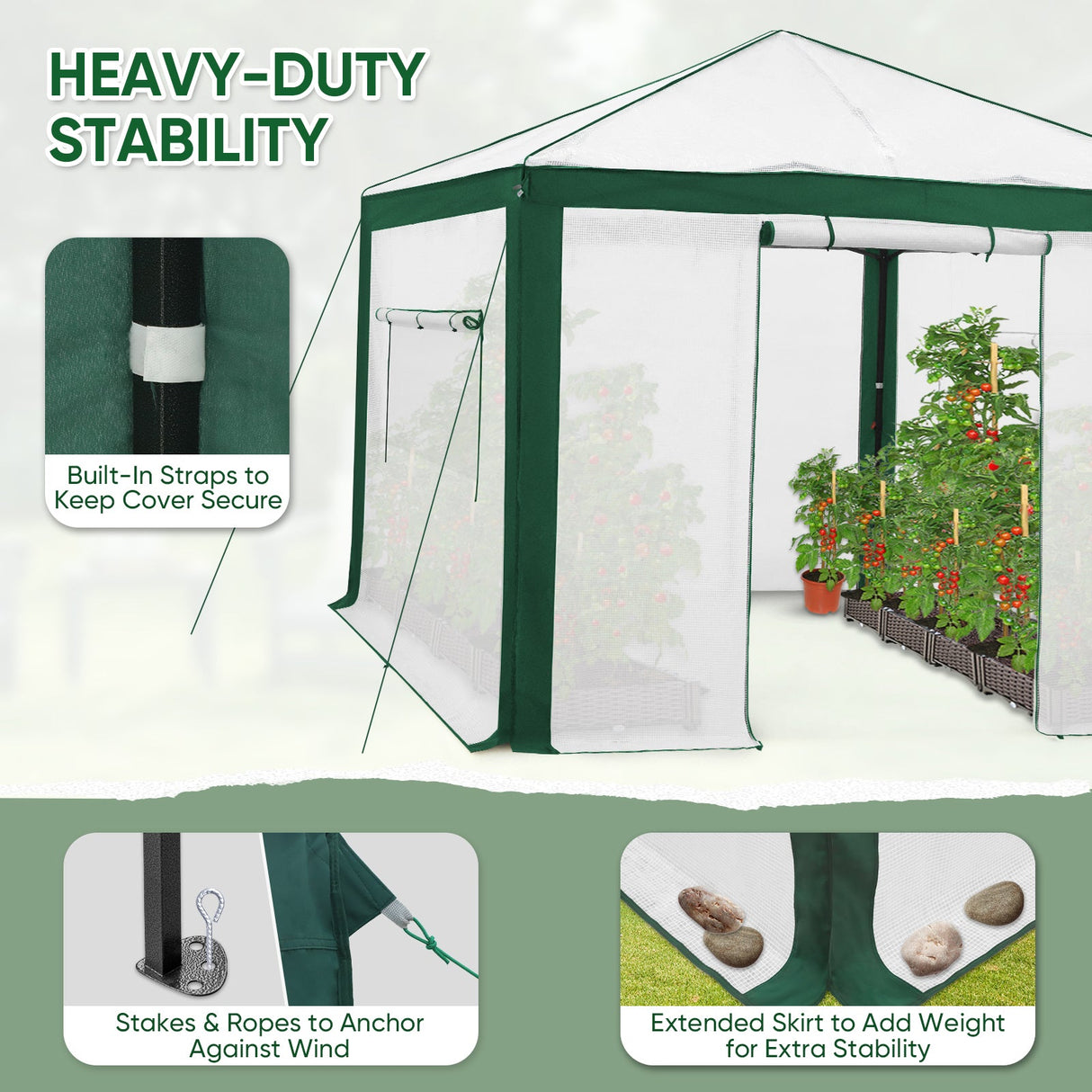 10X10 Replacement Top cover of Walk in Greenhouse with Polyester Reinforced Corners - Eagle Peak Custom Canopy Tent