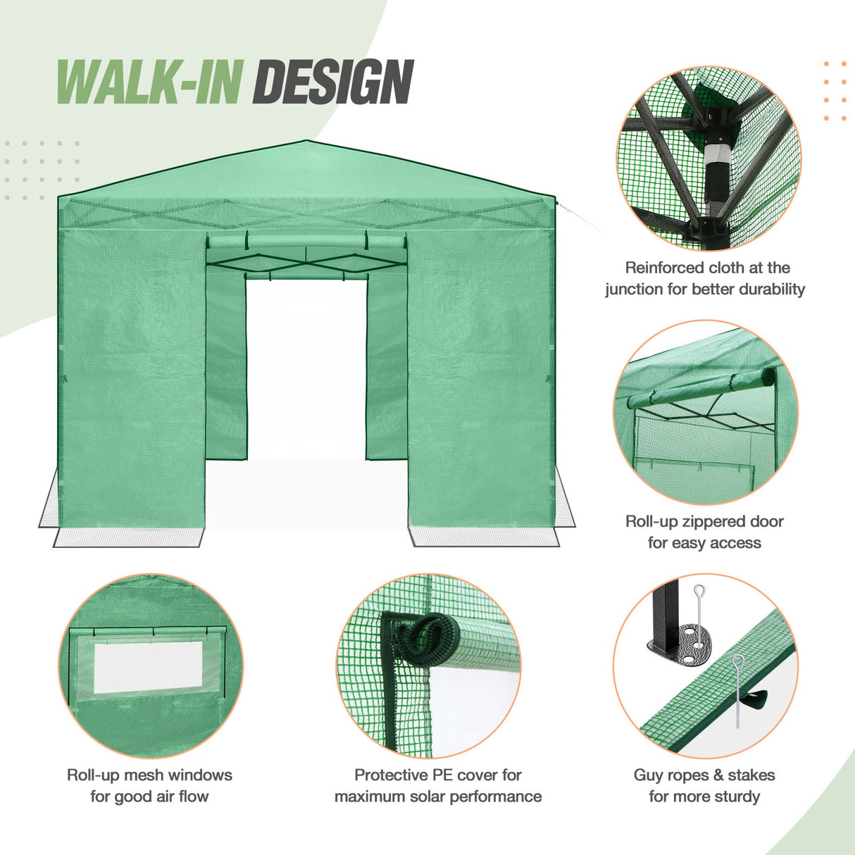 10x10 Walk In Pop Up Greenhouse - Eagle Peak