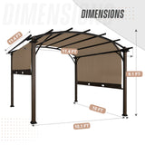 11.4x11.4 Outdoor Pergola with Retractable Textilene Sun Shade Top - Eagle Peak Custom Canopy Tent