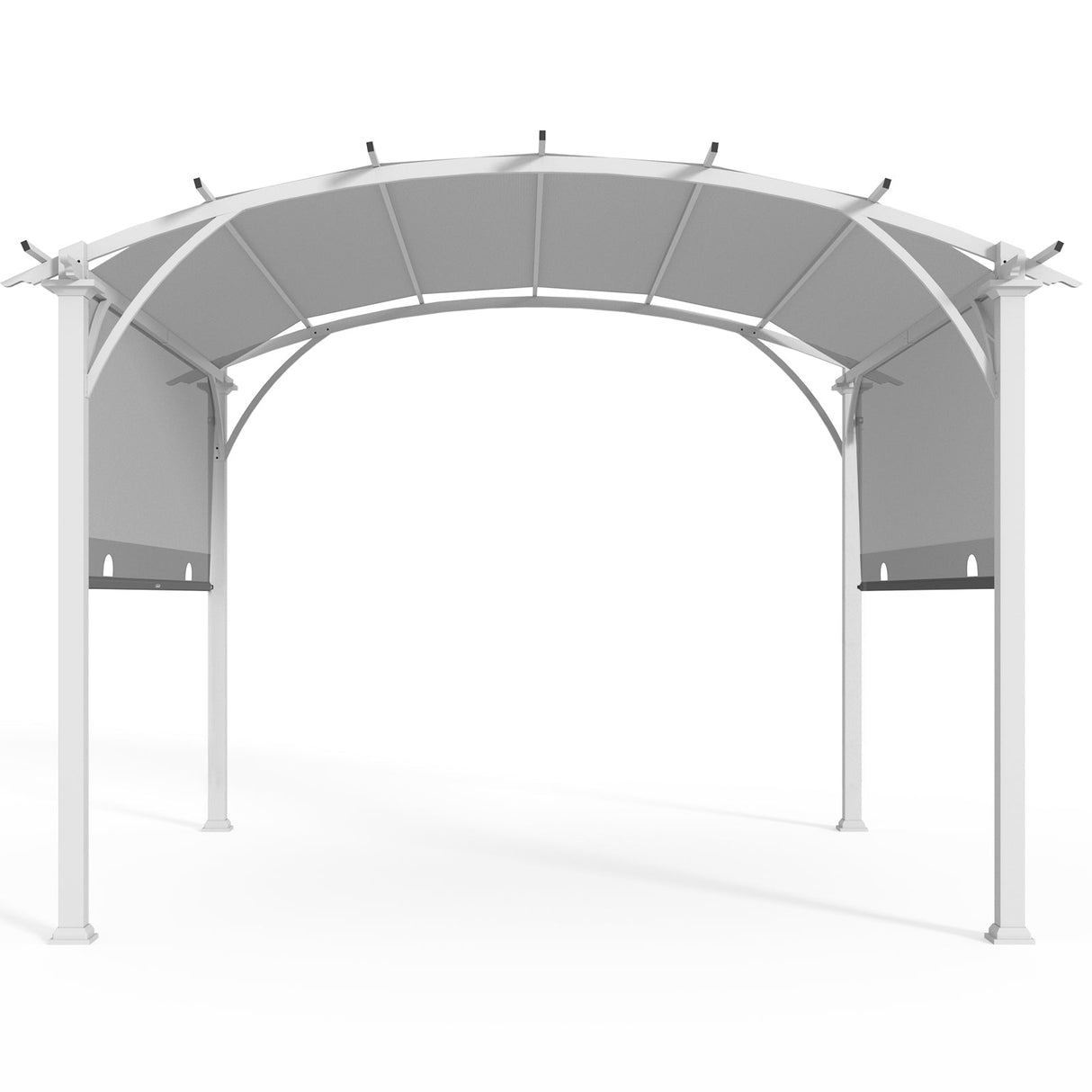 11.4x11.4 Outdoor Pergola with Retractable Textilene Sun Shade Top - Eagle Peak Custom Canopy Tent