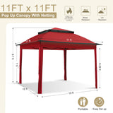 11x11 Pop Up Gazebo Tent with Netting - Eagle Peak Custom Canopy Tent