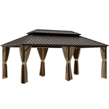 12x10 Hardtop Gazebo, Galvanized Steel Double Roof with Aluminum Frame - Eagle Peak Custom Canopy Tent